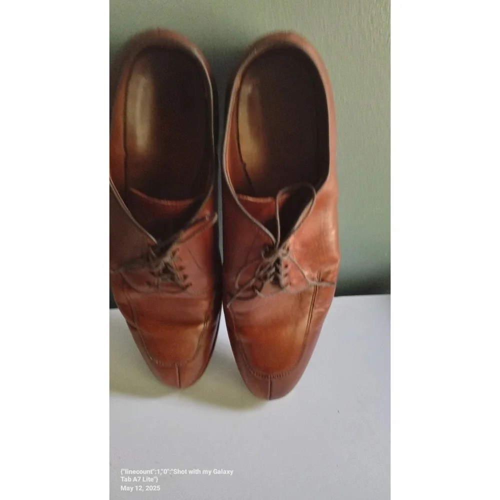 Leather Dress‎ Shoes Brown Lace Up Oxford Business Casual Size Unknown